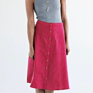 Mata Traders Button Placket Skirt With Boho Pattern